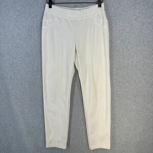 JM Collection Womens Pants Petite Cream Stretch Pull On Medium Back Pockets